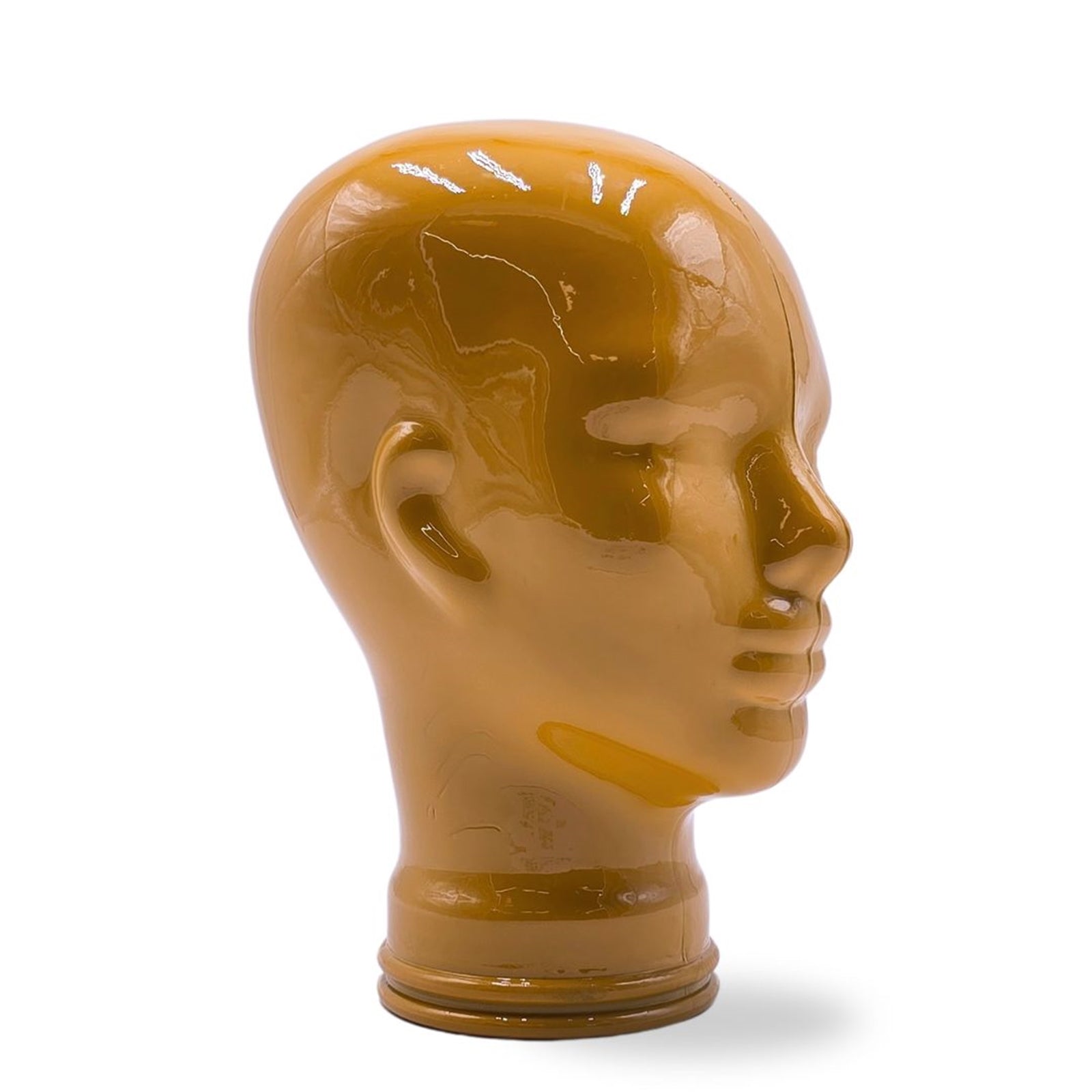 Glas KOPFHÖRERSTÄNDER voll Glanz + matt | 29cm Glaskopf Skulptur