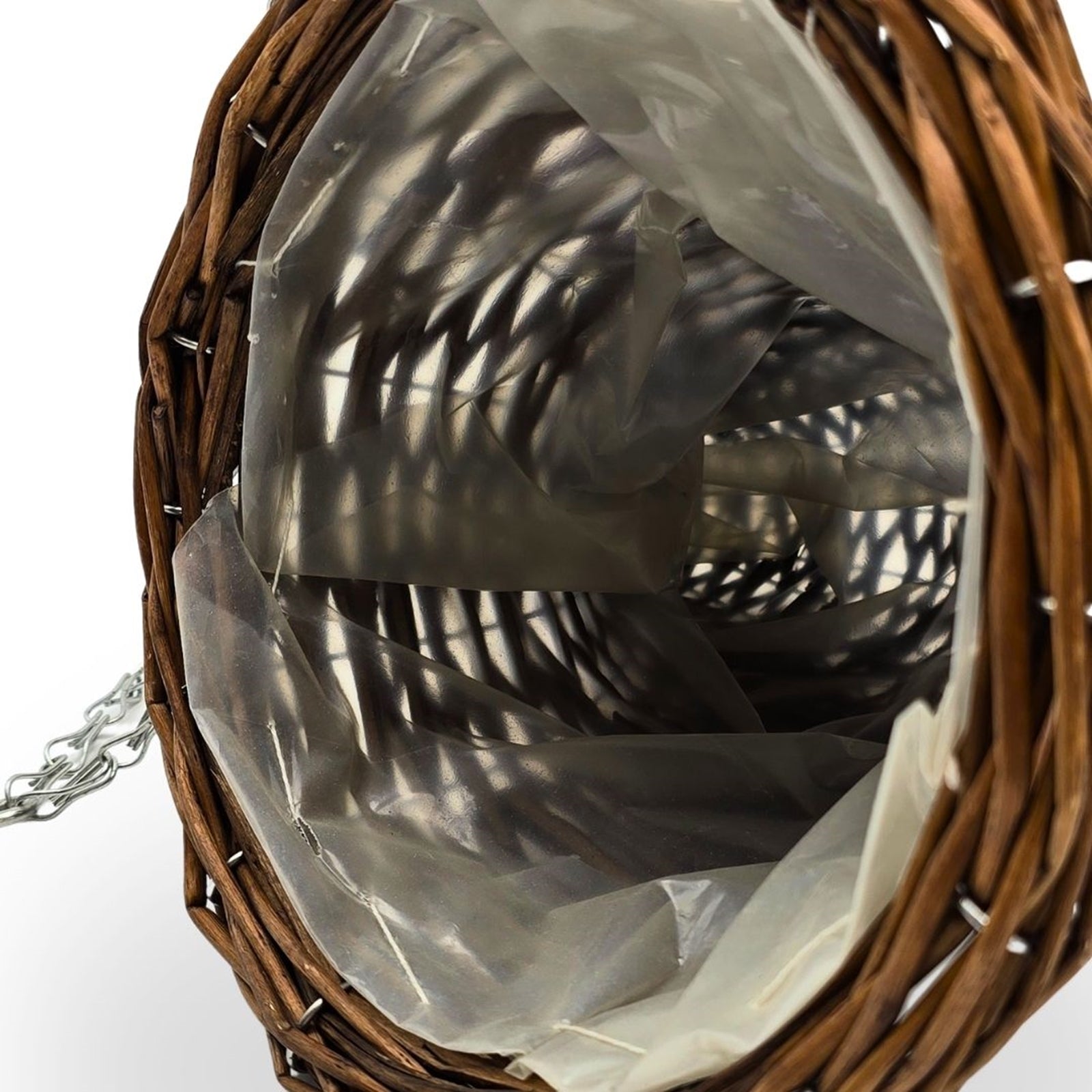 BLUMENAMPEL "FÜLLHORN" | Weide, weiß | handgefertigt Korbgeflecht