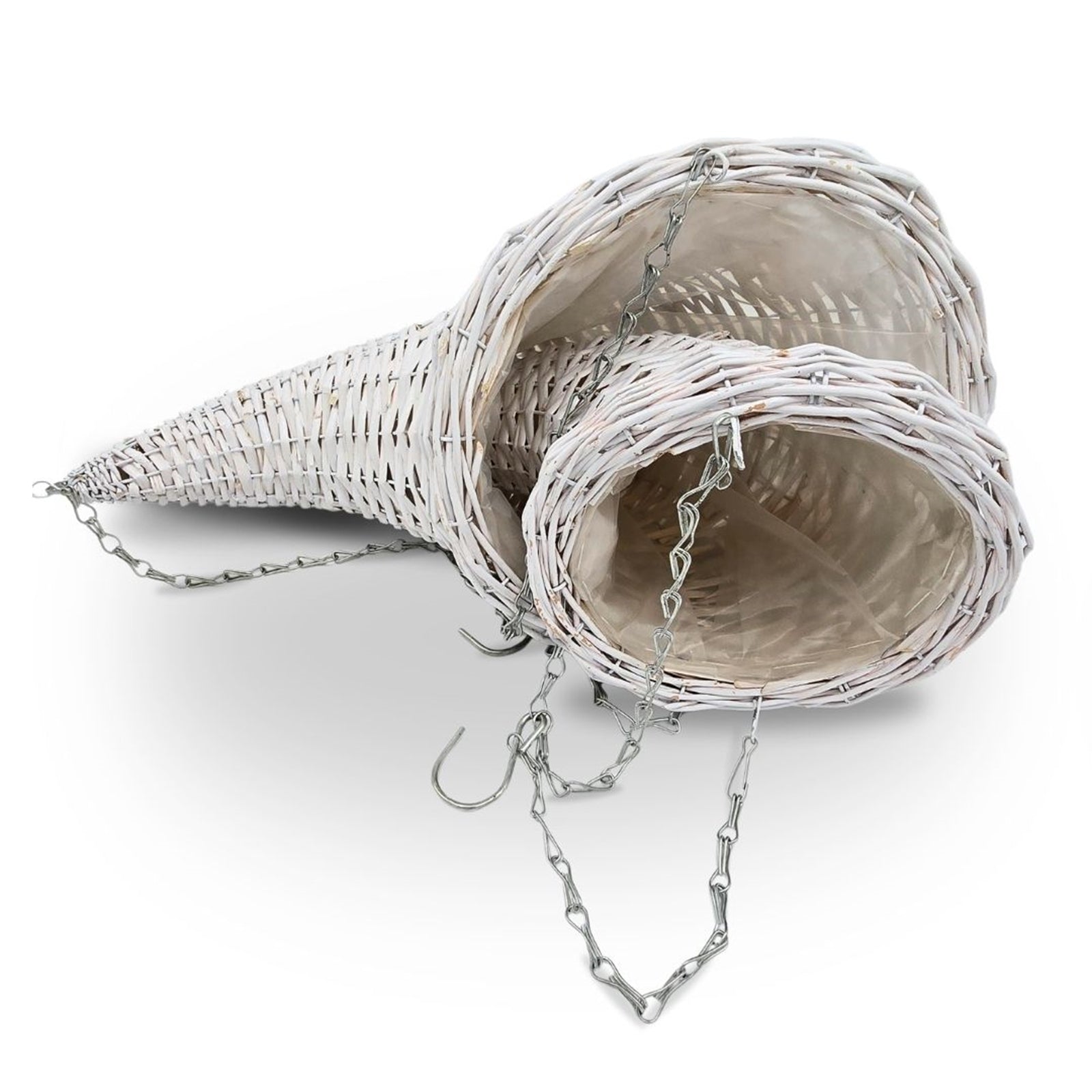 BLUMENAMPEL "FÜLLHORN" | 2er Set, Rattan | handgefertigt Korbgeflecht