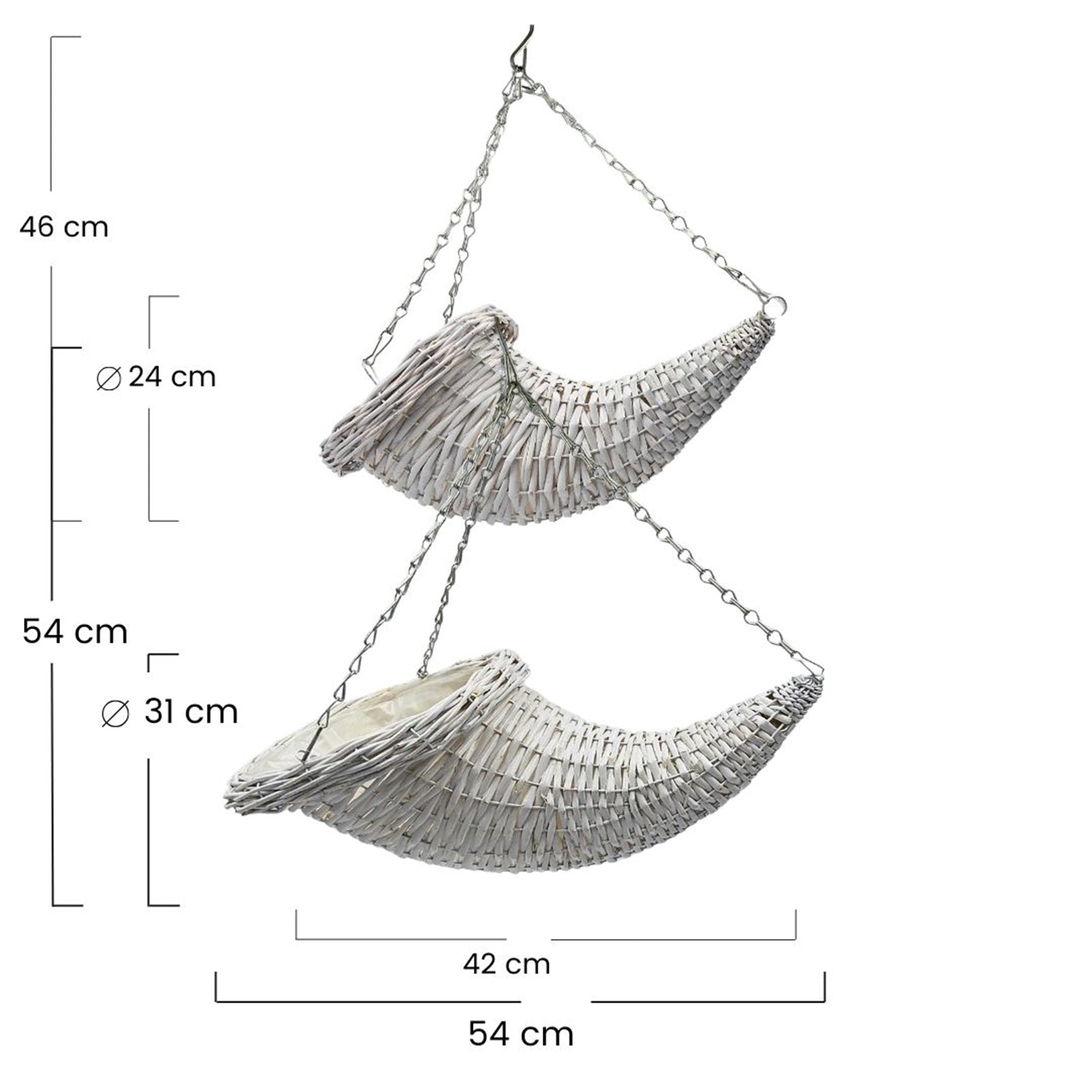 BLUMENAMPEL "FÜLLHORN" | 2er Set, Rattan | handgefertigt Korbgeflecht