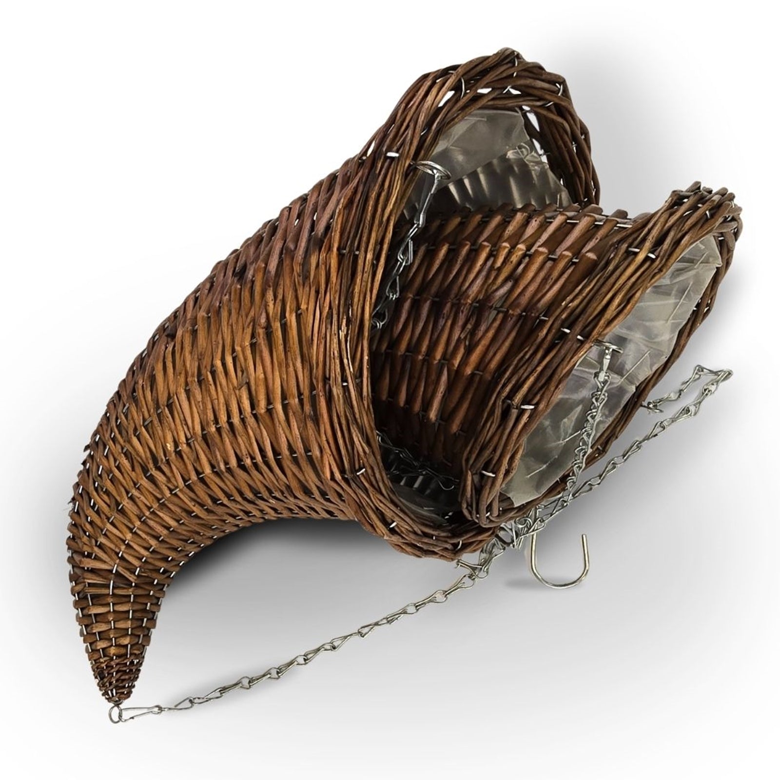 BLUMENAMPEL "FÜLLHORN" | 2er Set, Rattan | handgefertigt Korbgeflecht