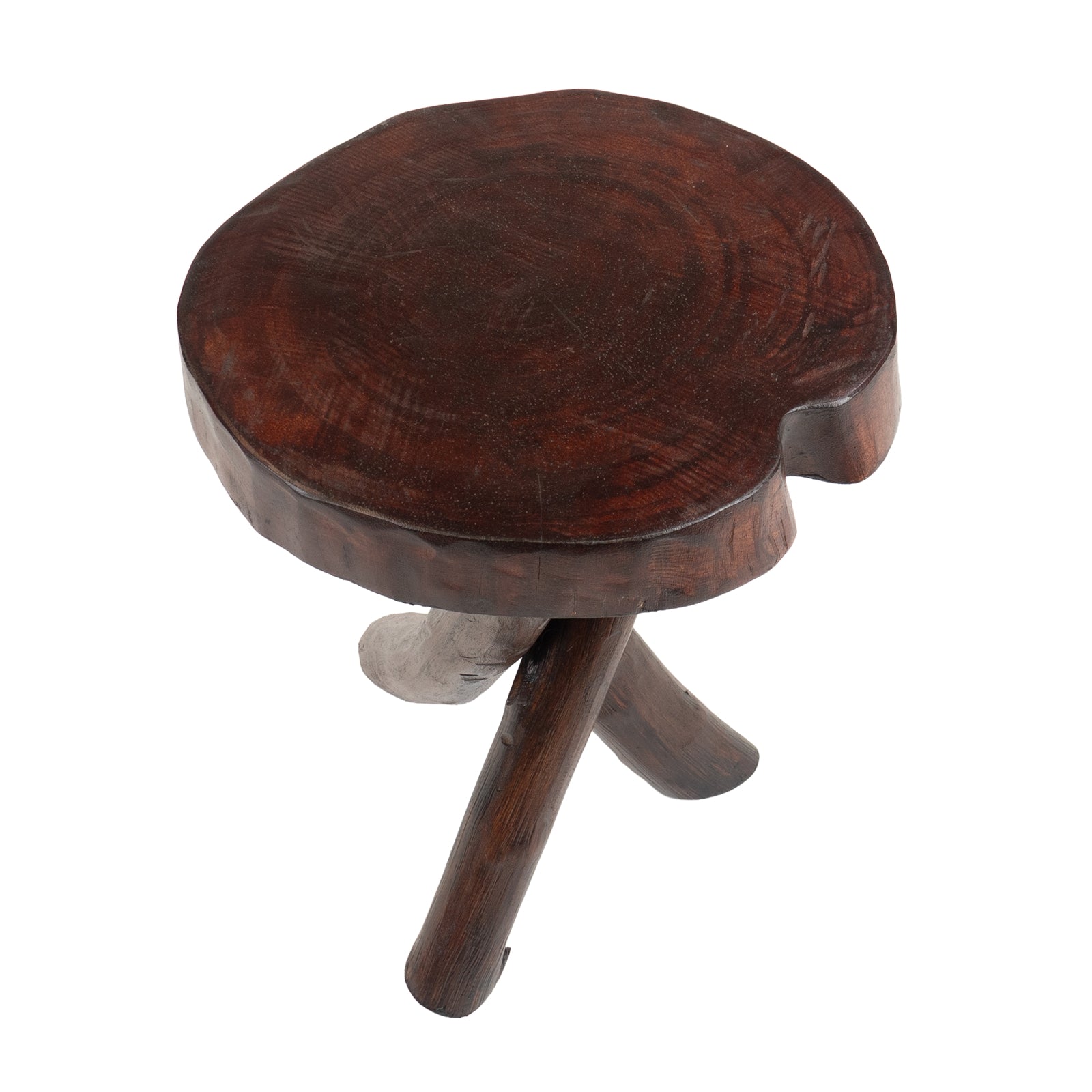 RUNDER HOLZTISCH TEAK 40x34cm (HxB) braun, Massivholz Beistelltisch