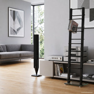 DESIGN CD STÄNDER "TOWER" | schwarz, 92 cm, Metall | für 85 CDs