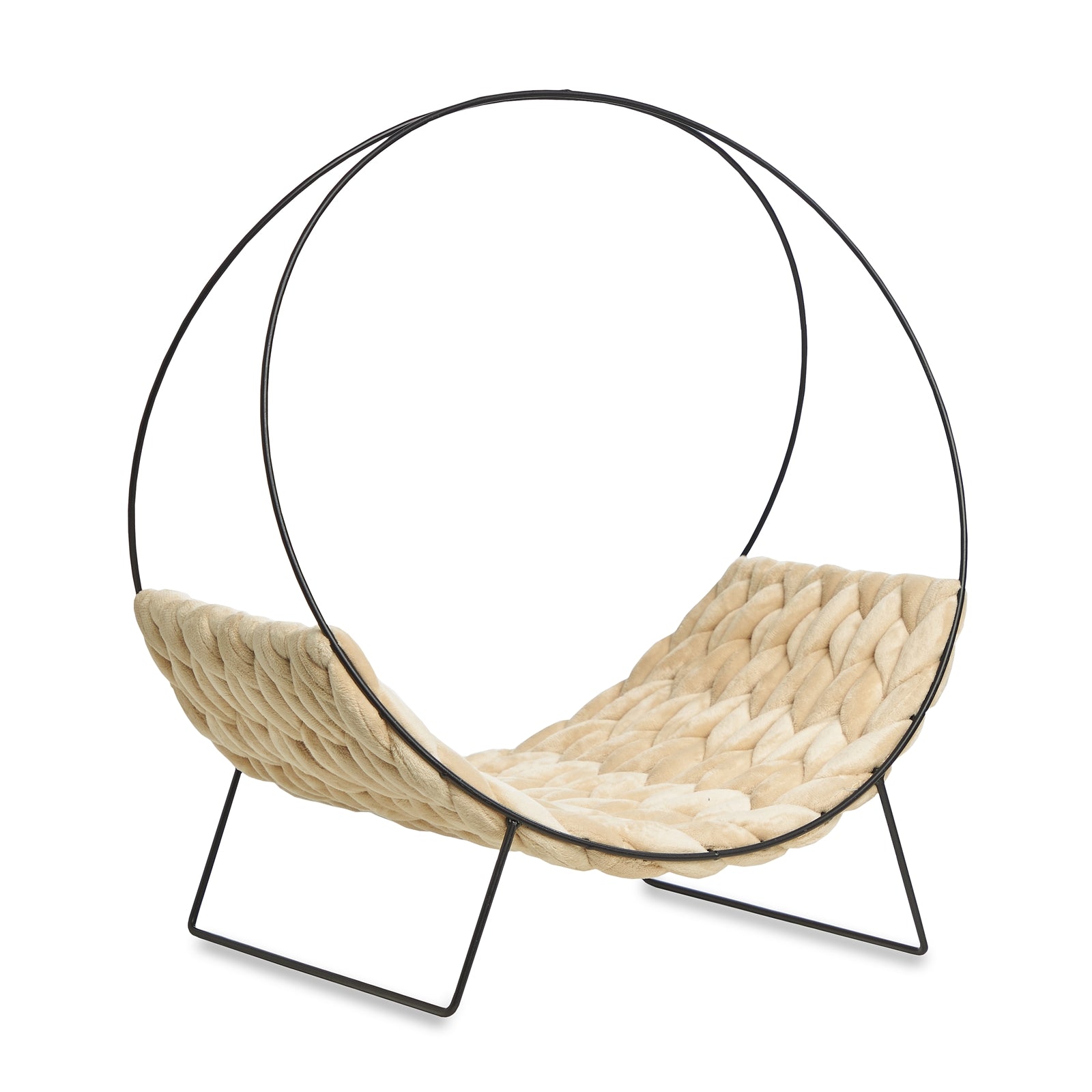 Katzenbett HONEY | 44x32x48 cm, Samt Bezugl| beige Katzenliege