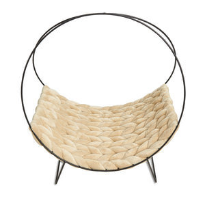 Katzenbett HONEY | 44x32x48 cm, Samt Bezugl| beige Katzenliege