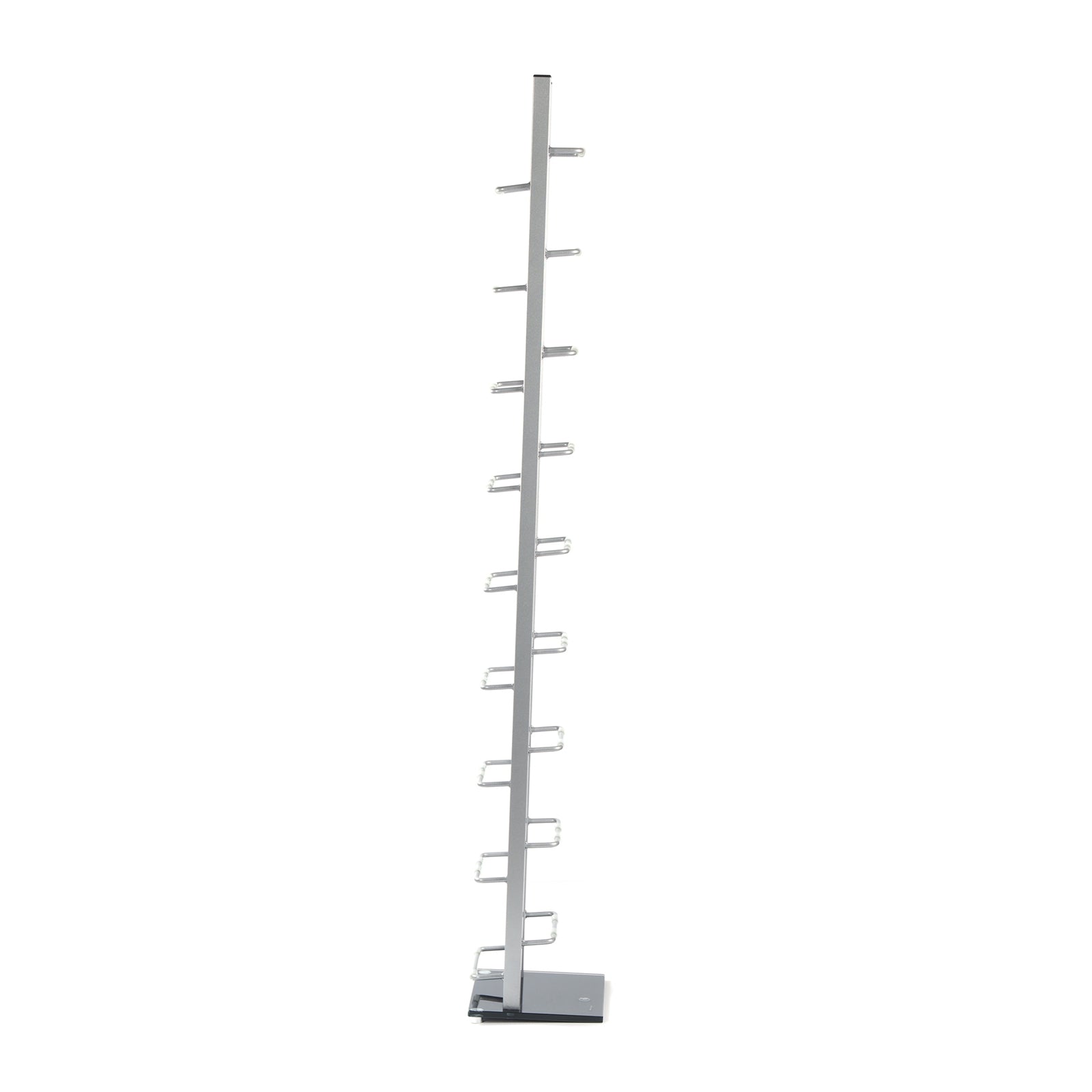 DESIGN CD STÄNDER "TOWER" | silber, 138 cm, Aluminium | für 126 CDs