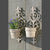 2er Set Wand Blumentopf Halter "HERBAL" Metall antik-grau