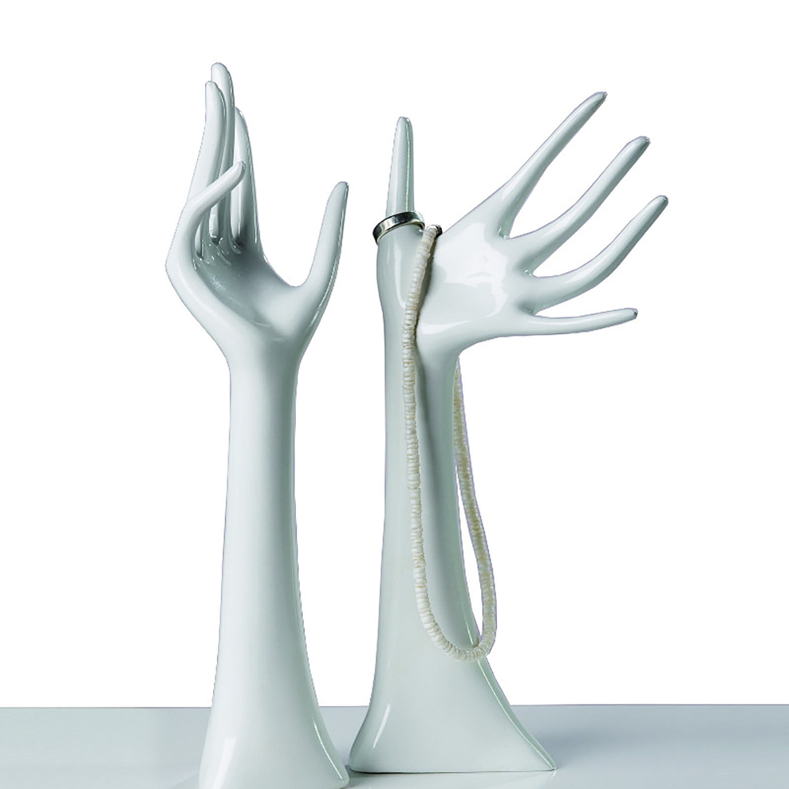 2 DESIGN DEKO SCHMUCKHÄNDE "GRACIOSA" | weiß, Schmuckhalter