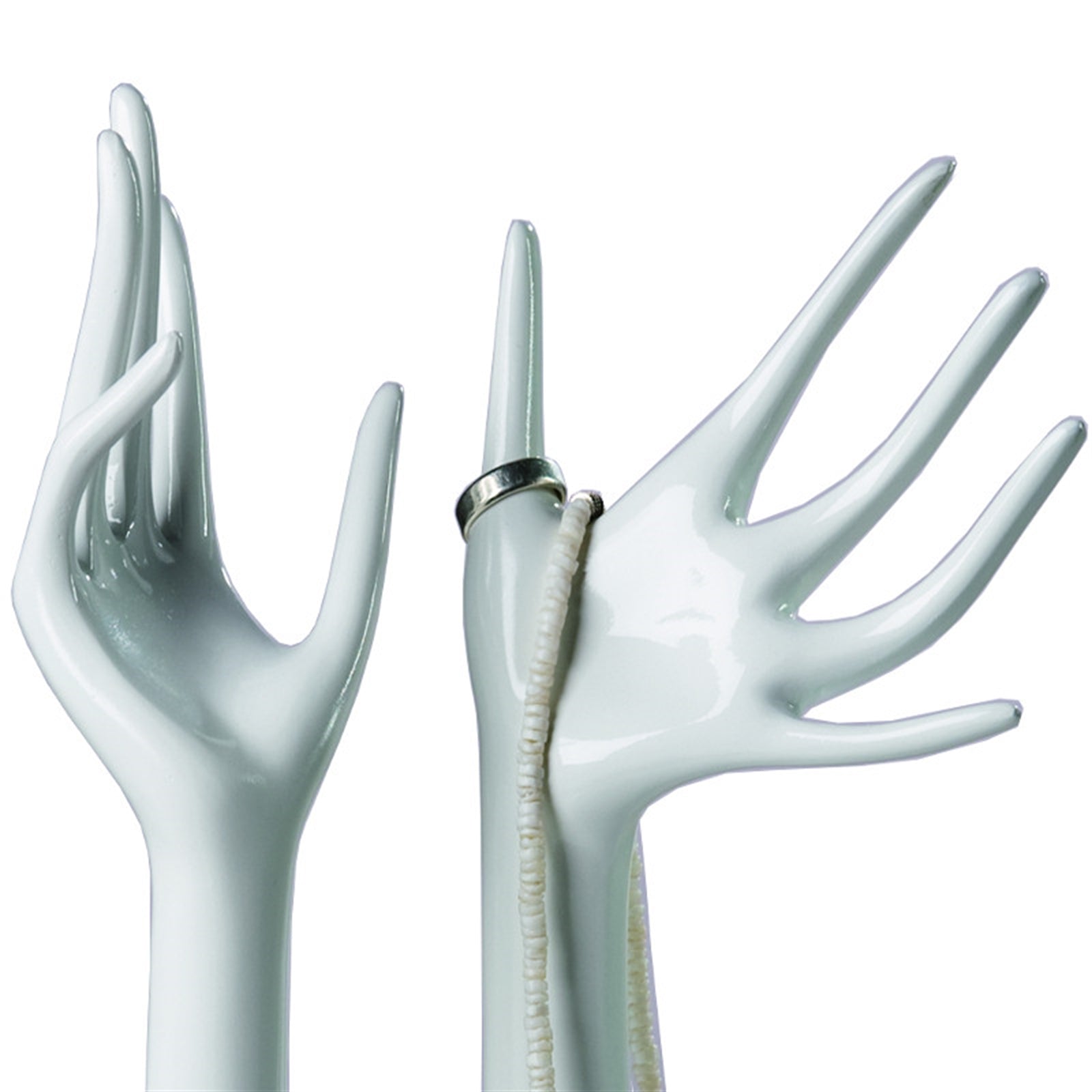 2 DESIGN DEKO SCHMUCKHÄNDE "GRACIOSA" | weiß, Schmuckhalter