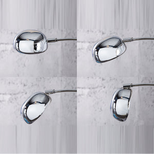 STEHLAMPE FIVE FINGERS | Retro Design Bogenlampe silber mit Marmorfuß