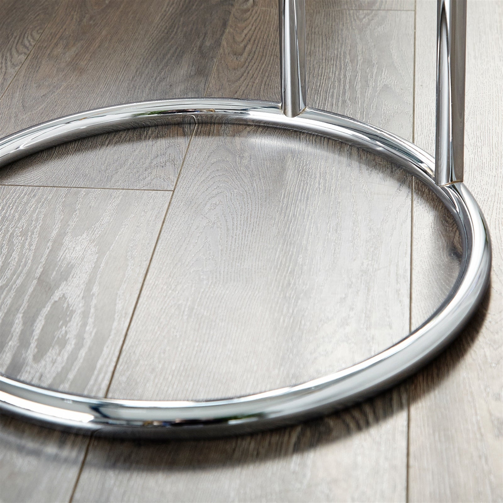 Runder Beistelltisch GALANO | Ø40cm, Glastisch, Wohnzimmertisch silber