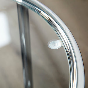 Runder Beistelltisch GALANO | Ø40cm, Glastisch, Wohnzimmertisch silber