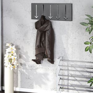 WANDGARDEROBE "POINTER" | 5 Haken, schwarz | origineller Wandhaken