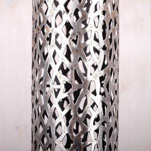 RIESEN KERZENSTÄNDER "ETERNAL" | Metall, 80 cm, antik-silber | Säule