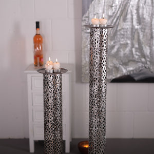 KERZENSTÄNDER SET "ETERNAL" | Metall 80/100 cm, antik-silber