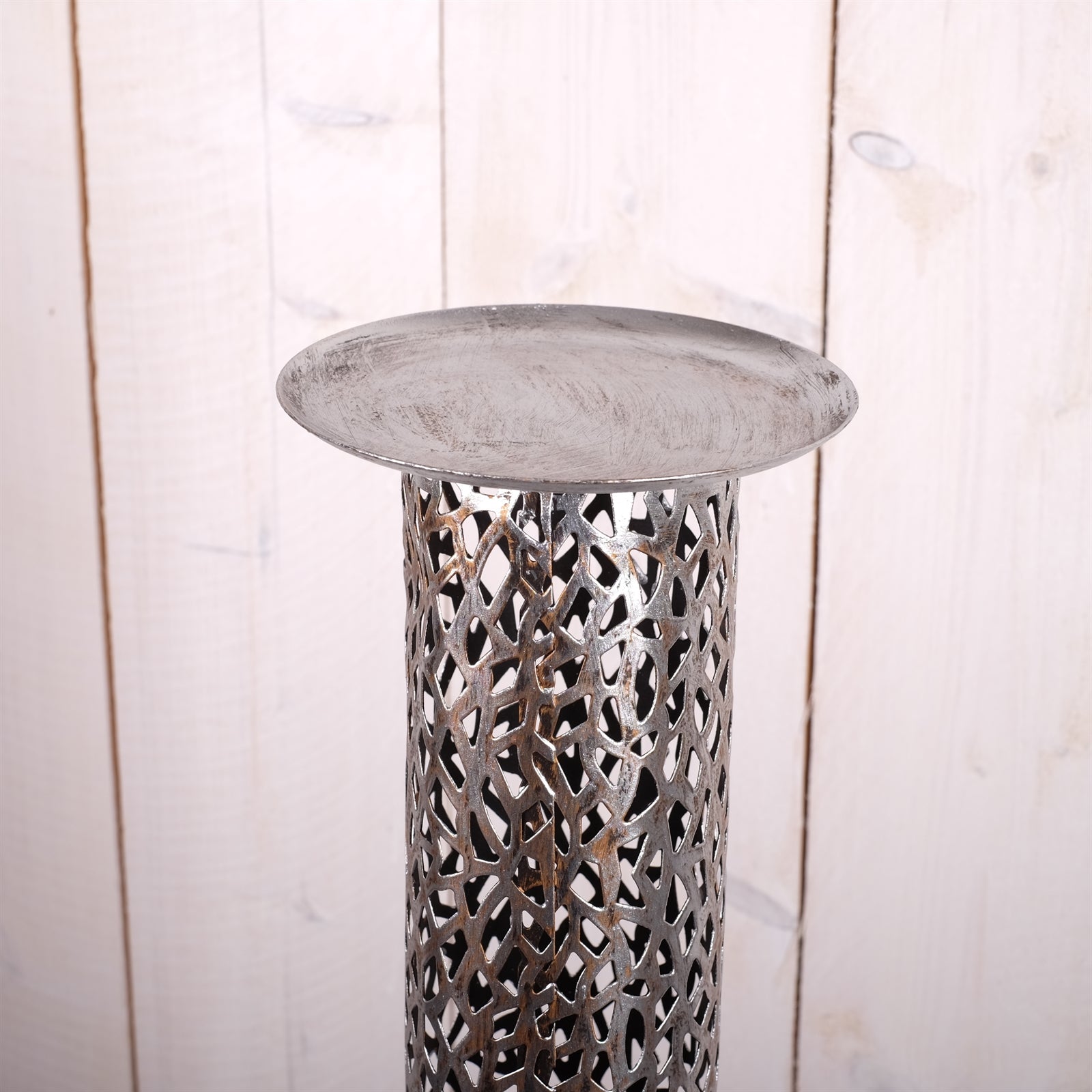 KERZENSTÄNDER SET "ETERNAL" | Metall 80/100 cm, antik-silber