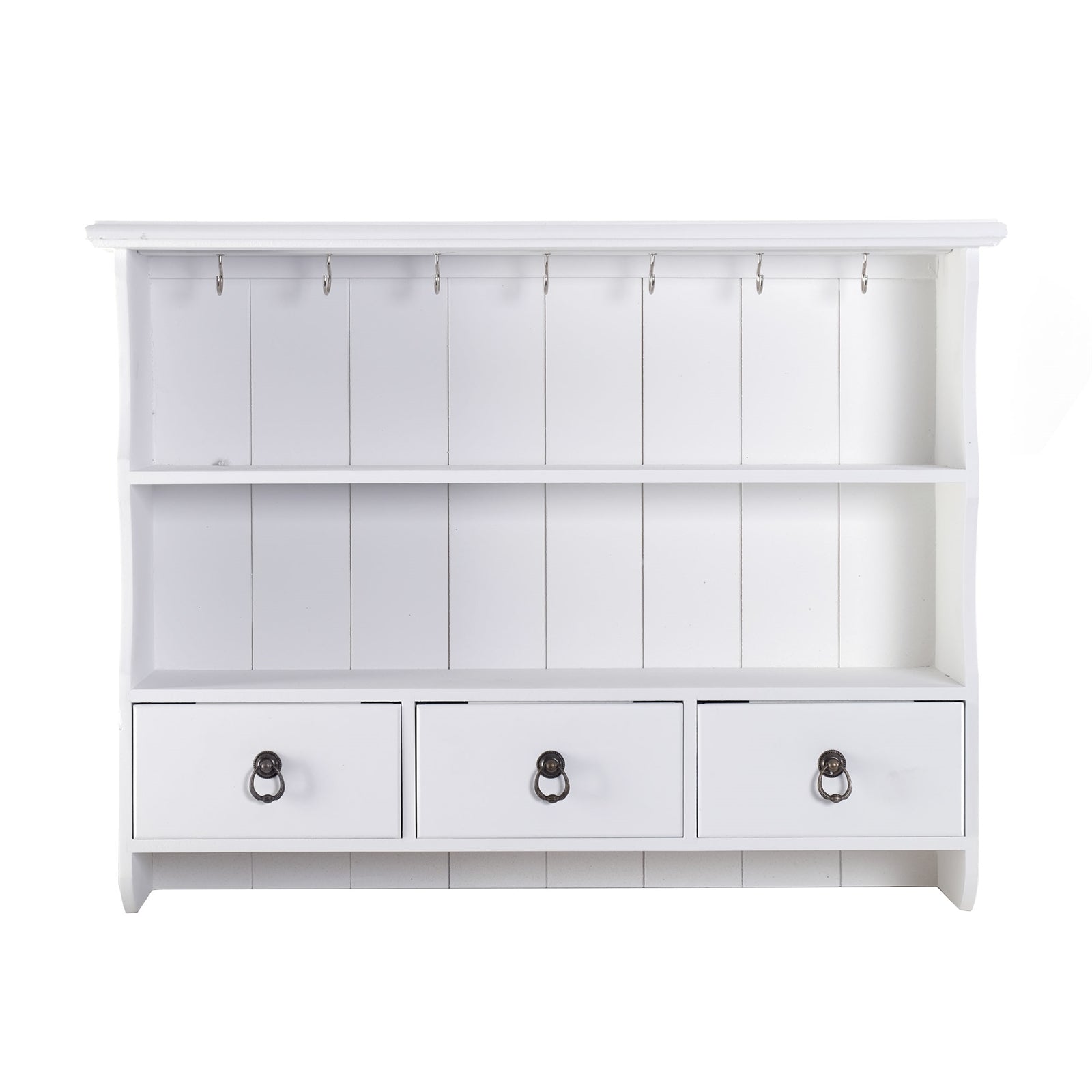 KÜCHEN WANDREGAL "FRIEDA" | weiß, mit Schubladen | Wandschrank