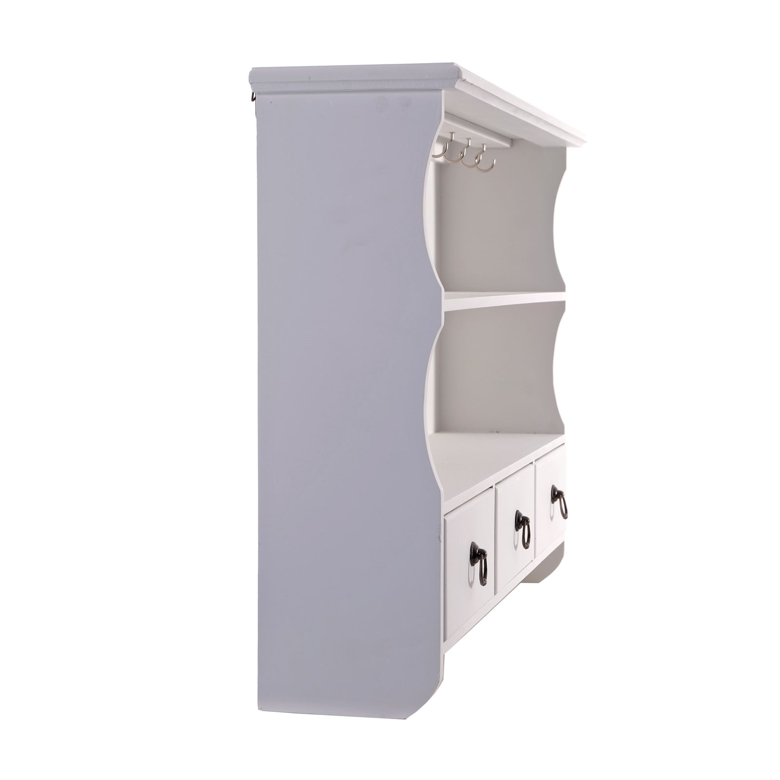 KÜCHEN WANDREGAL "FRIEDA" | weiß, mit Schubladen | Wandschrank