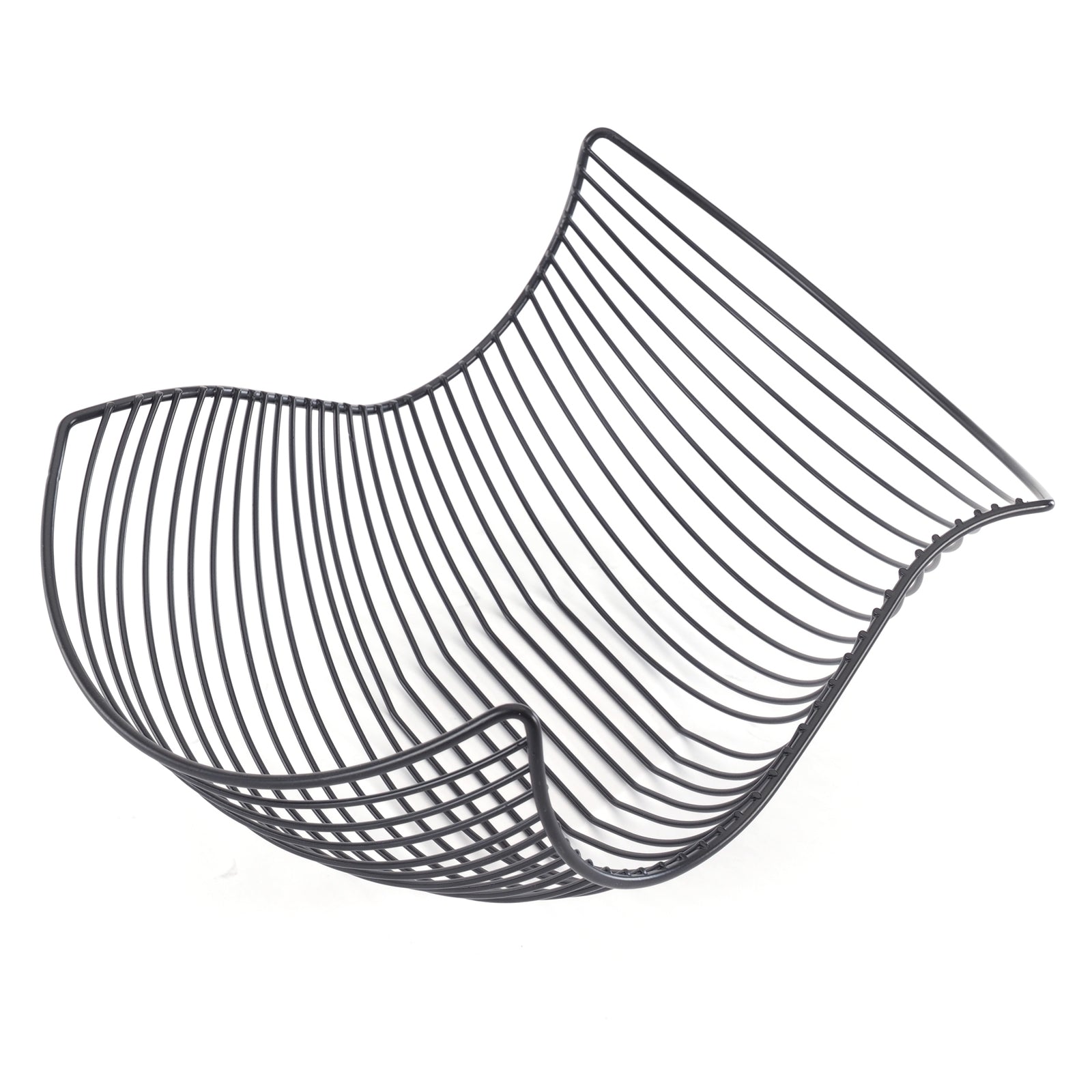 GESCHWUNGENER FRÜCHTEKORB "SALOMON" | schwarz, Metall | Brotkorb