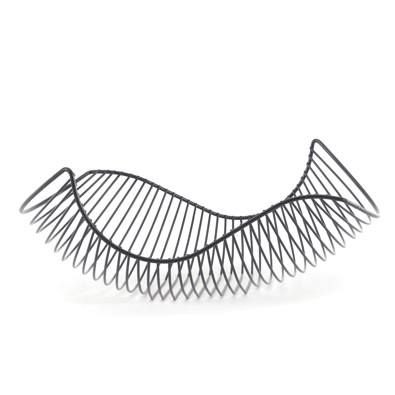 GESCHWUNGENER FRÜCHTEKORB "SALOMON" | schwarz, Metall | Brotkorb