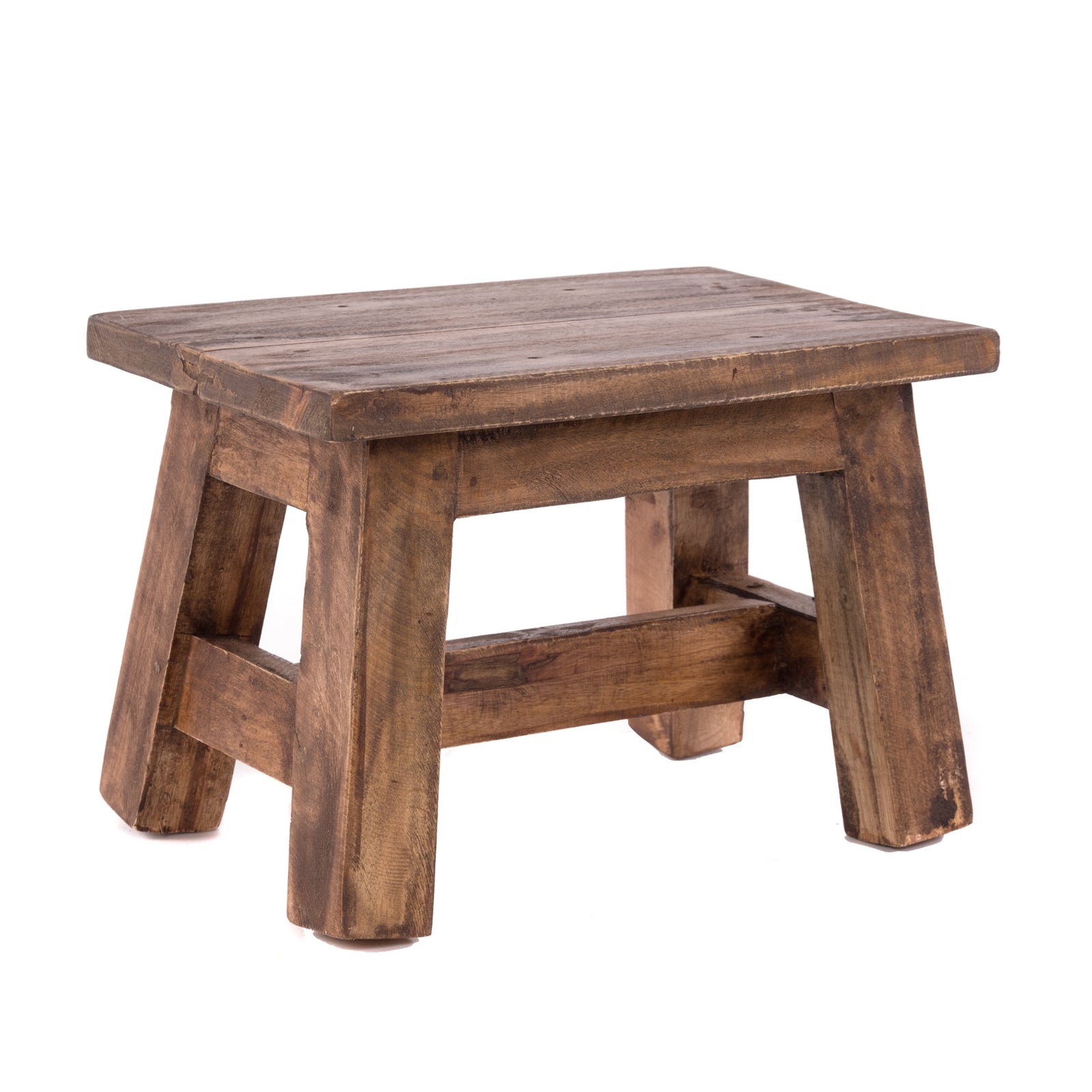FUSSHOCKER Monte | 30x21cm(BxH), kleiner Holzhocker aus Mahagoni Holz