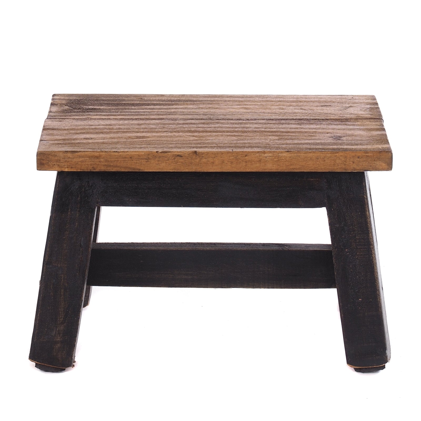 FUSSHOCKER Monte | 30x21cm(BxH), kleiner Holzhocker aus Mahagoni Holz