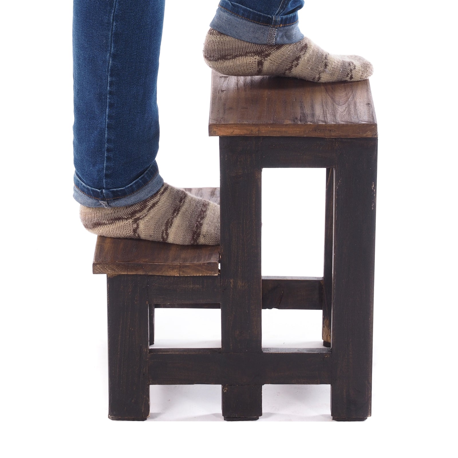 TRITTLEITER "STEP" | 46x37 cm (HxB), Altholz | Tritthocker