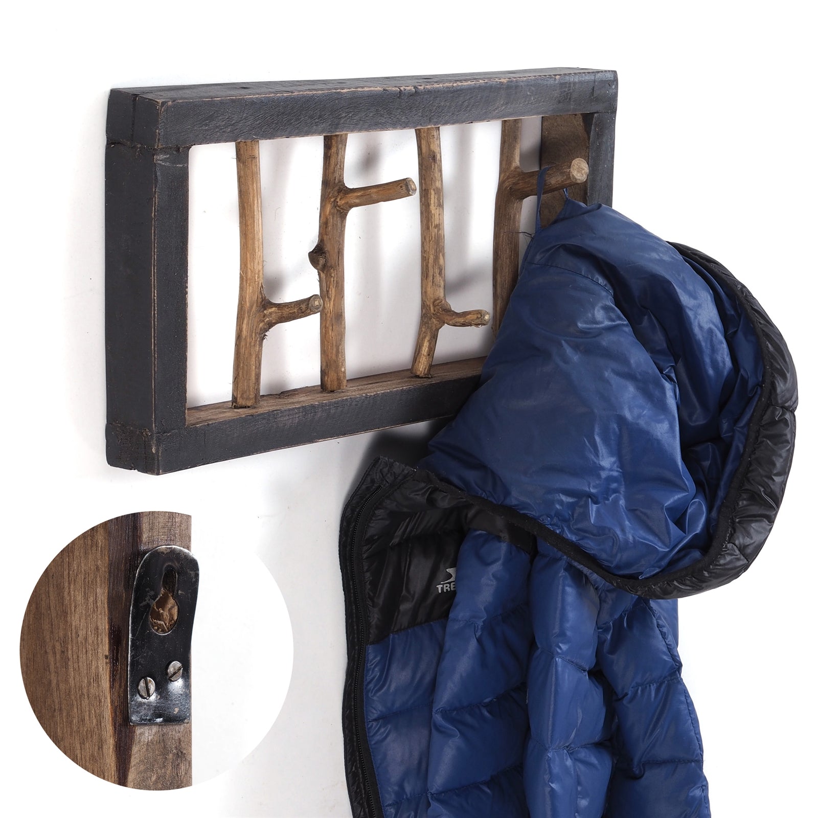 GARDEROBENLEISTE LIMB | 45x23cm(BxH) Treibholz Wandgarderobe mit Ästen