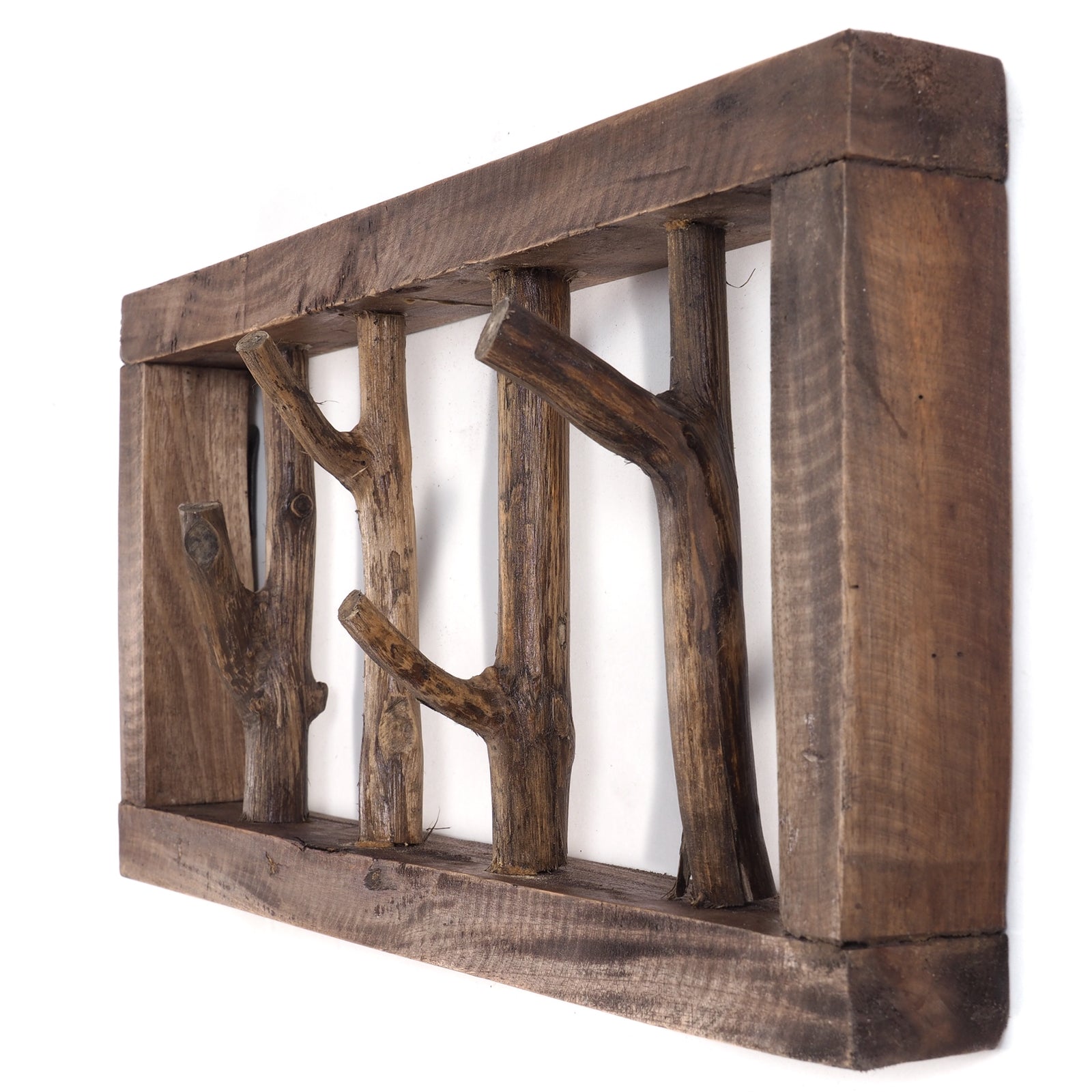 GARDEROBENLEISTE LIMB | 45x23cm(BxH) Treibholz Wandgarderobe mit Ästen