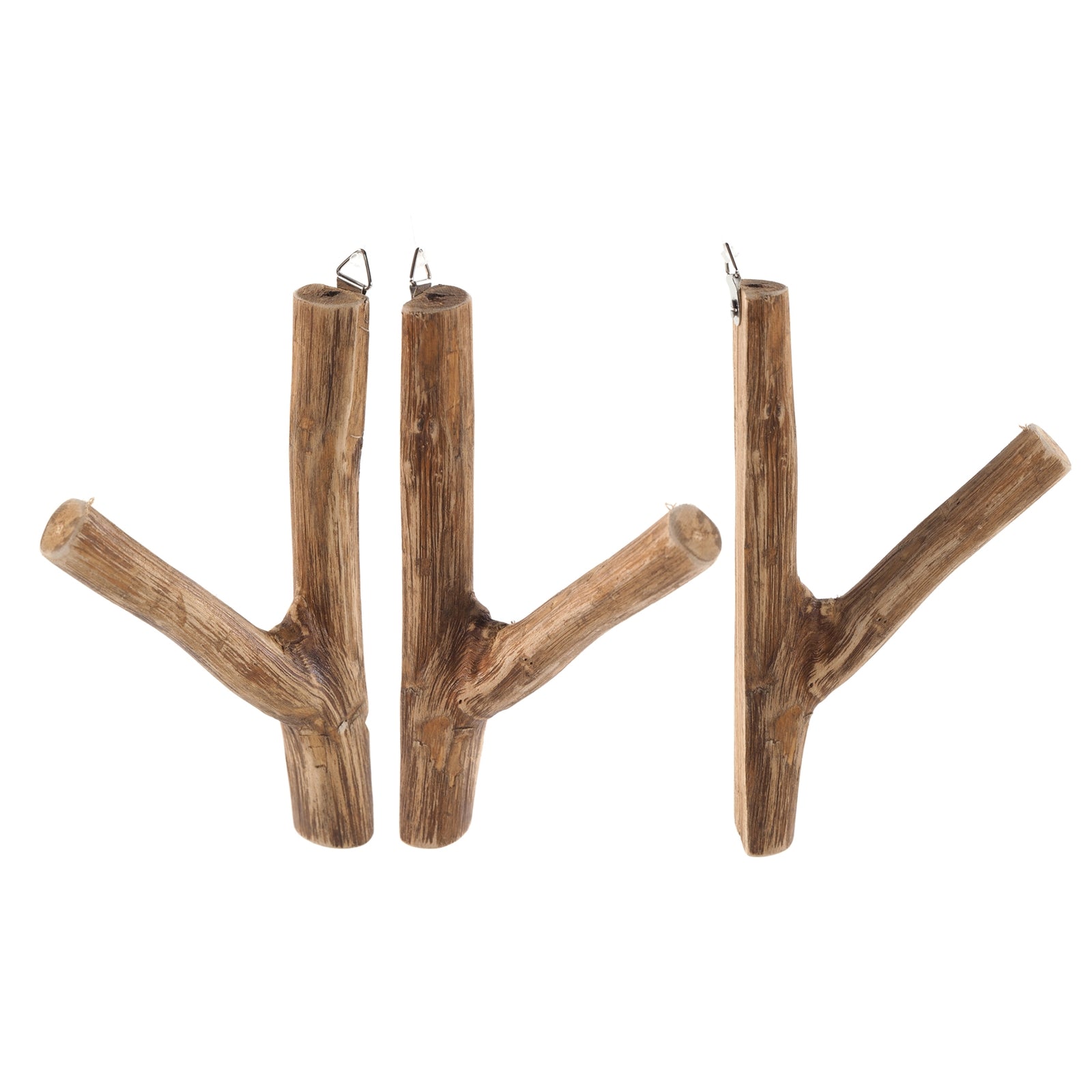 3x GARDEROBENHAKEN LIMB | 15cm(H) Kleiderhaken, Wandhaken aus Ästen