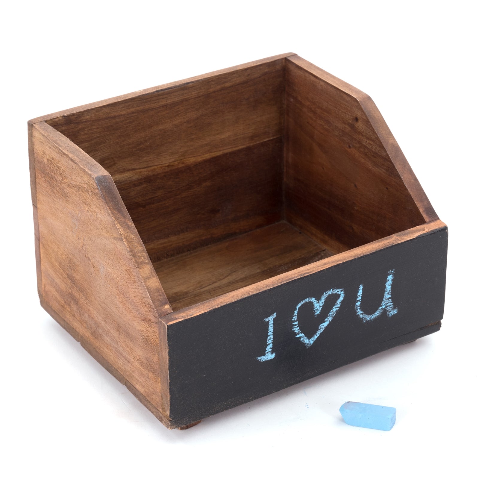 BÜCHERBOX "LIBRO" | mit Tafel, 24x21x16 cm (BxTxH) | Holzablage