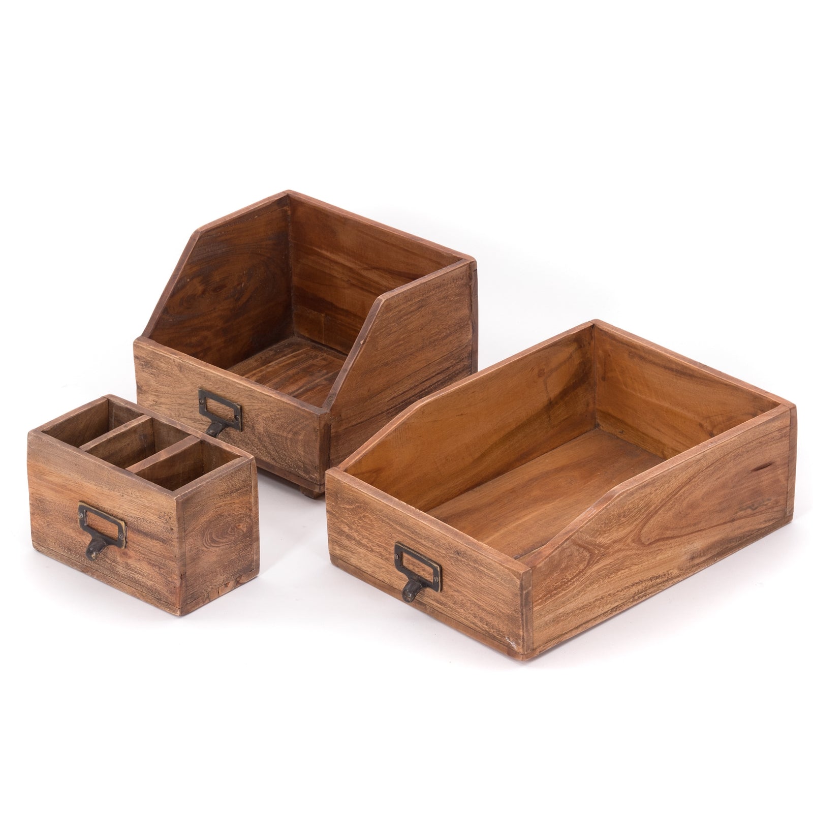 SCHREIBTISCH ORGANIZER SET "OFFICE" | 3-teilig, Mahagoni