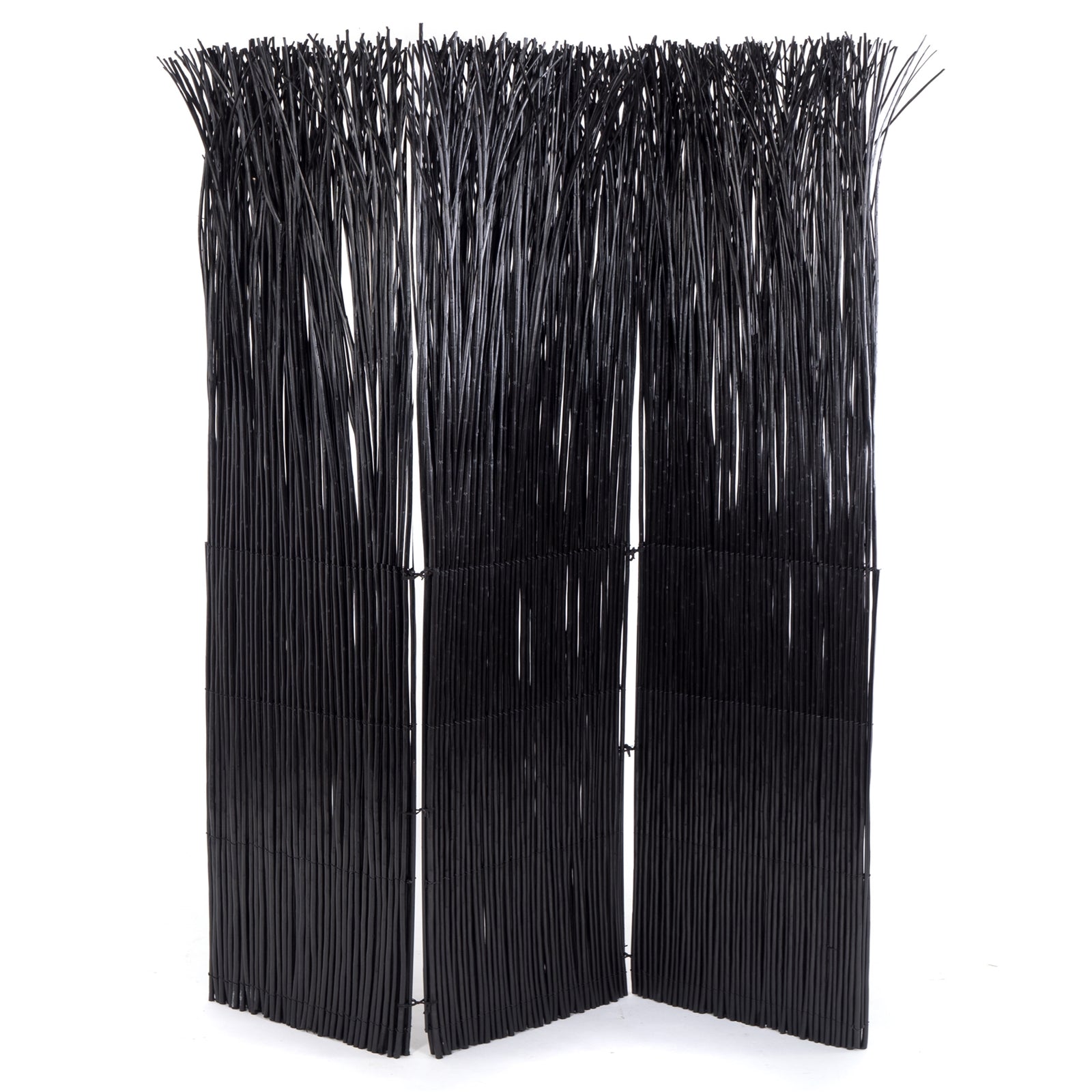 RAUMTEILER "NATURE" | schwarz, Weidenholz | Raumtrenner, Trennwand
