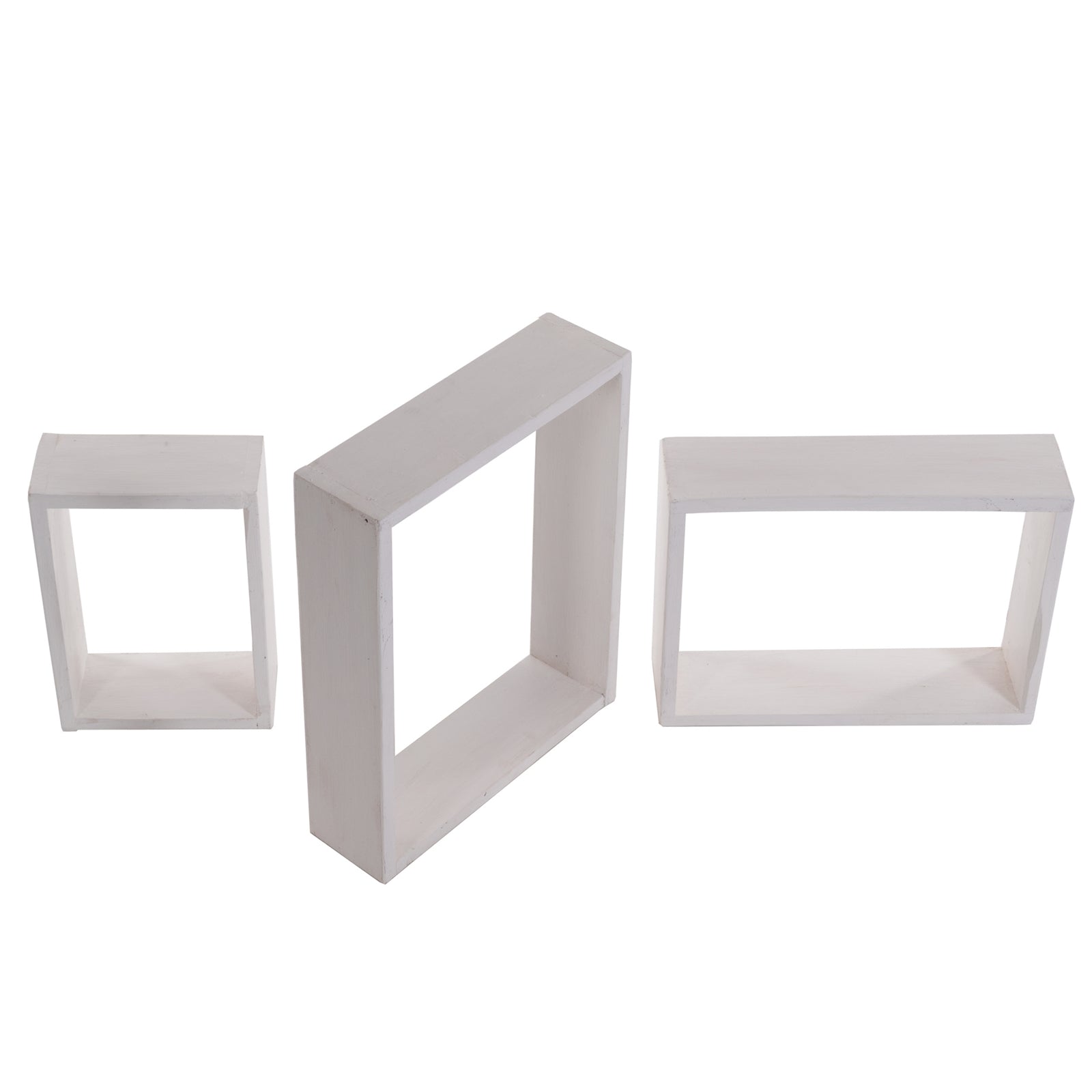 3ER SET DEKO REGALE "CUBEN" | Mahagoni, 3 Größen | Wandregale