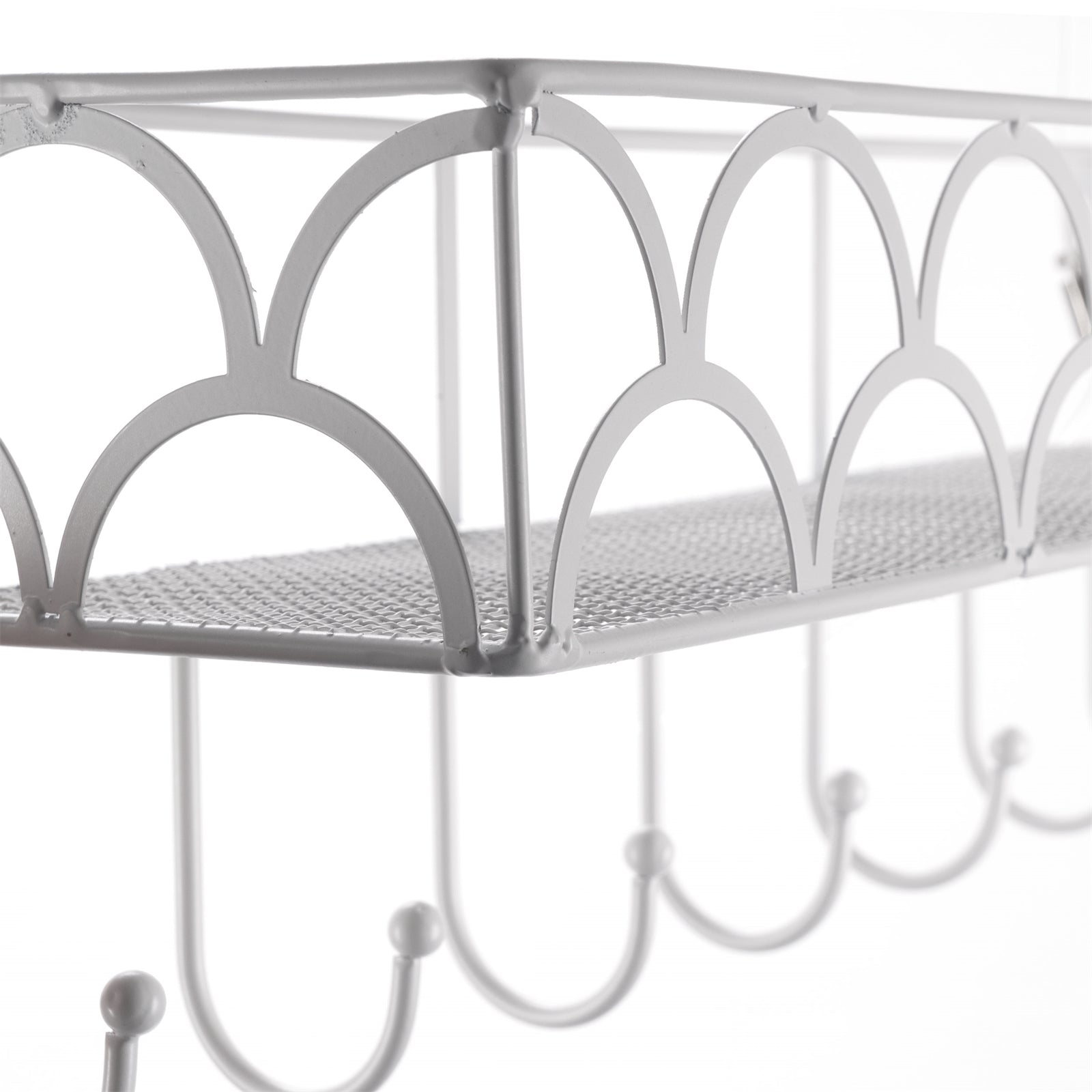 Garderobenregal "LUCY" | antik-weiß, mit Ablage | Wandgarderobe