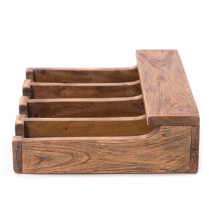 BESTECKKASTEN "PALU" | Mahagoni & Teak | rustikaler Organizer