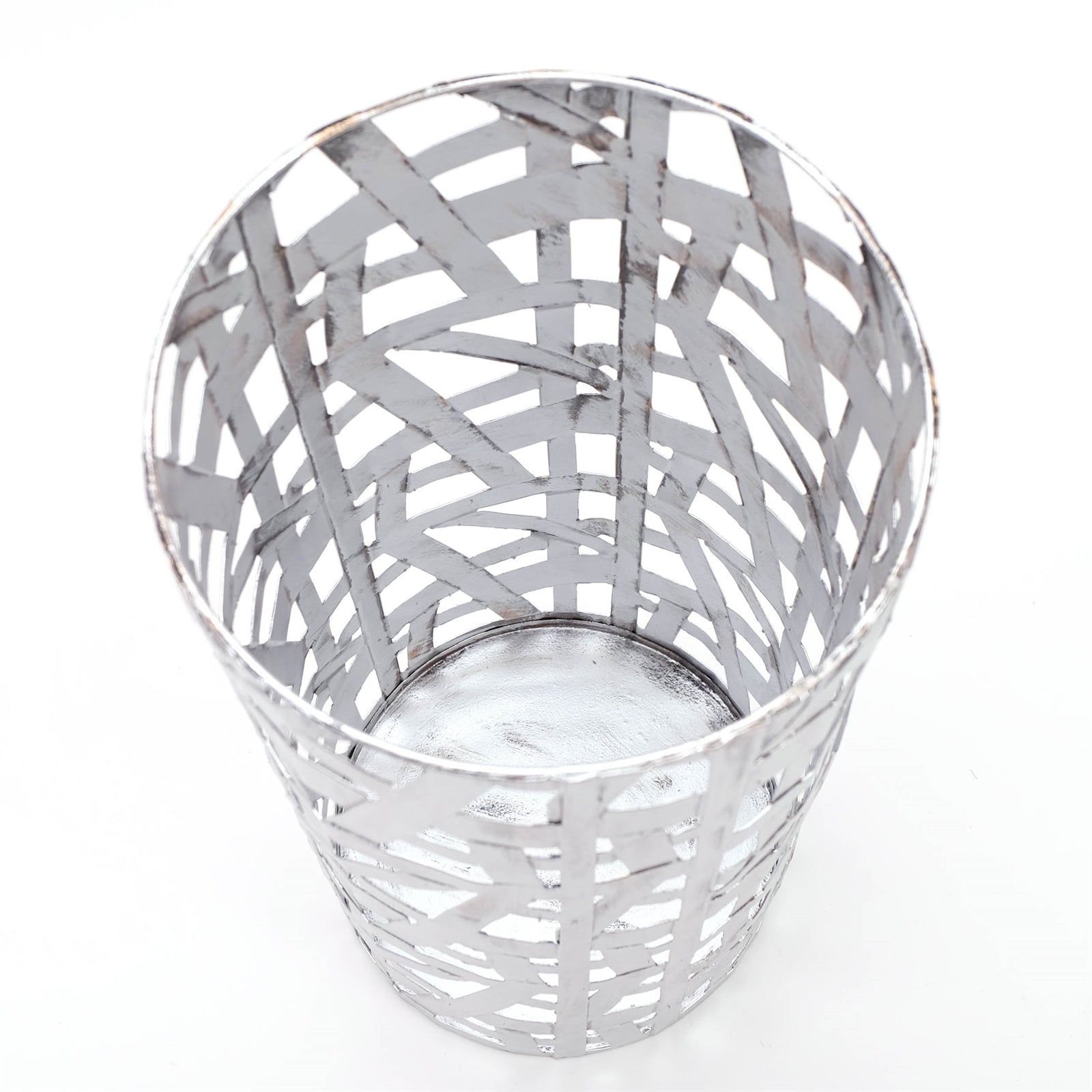 SCHIRMSTÄNDER "CHICAGO" | Metall, antik-silber, 50 cm | Flechtmuster