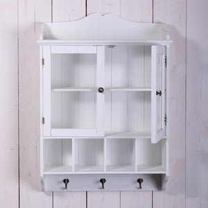 LANDHAUS WANSCHRANK "LOTTA" | weiß, 4 Fächer, Glastüren | Shabby Chic