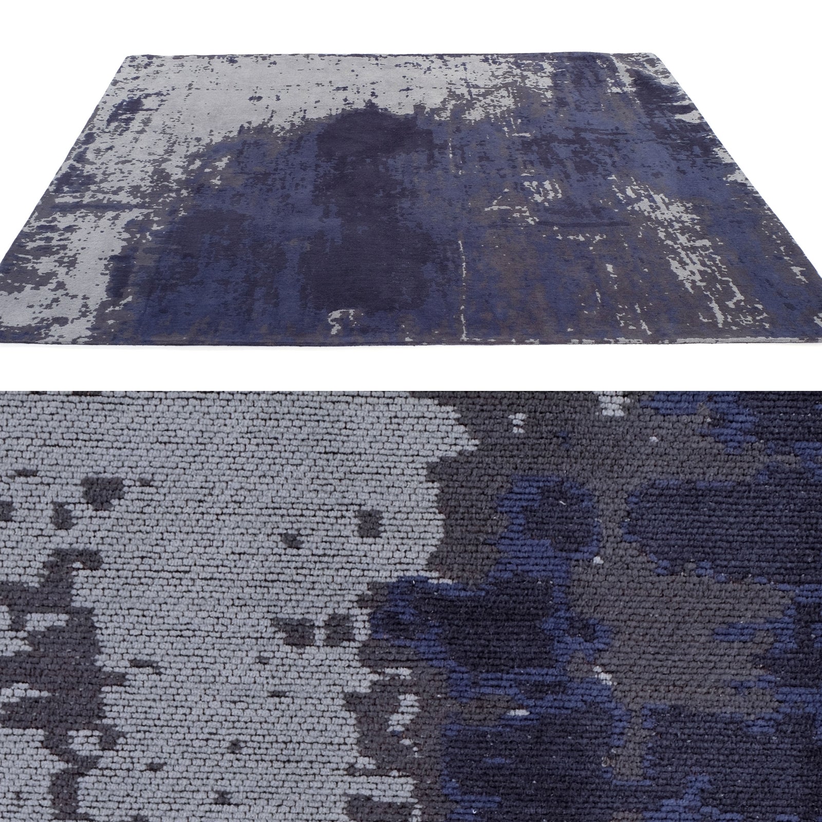 MUSTER TEPPICH "EMMA" | 230x160 cm, blau | Wohnzimmerteppich