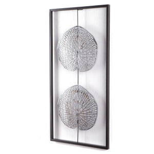 WAND DEKORATION "PURE LEAVES" | Metall, antik-silber, 61 cm | Wandbild