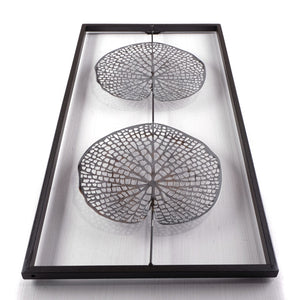 WAND DEKORATION "PURE LEAVES" | Metall, antik-silber, 61 cm | Wandbild