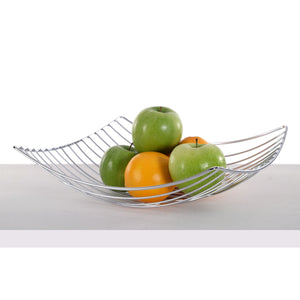 Früchtekorb "PLATEAU" | 34 cm, Metall, silber | Früchtekorb