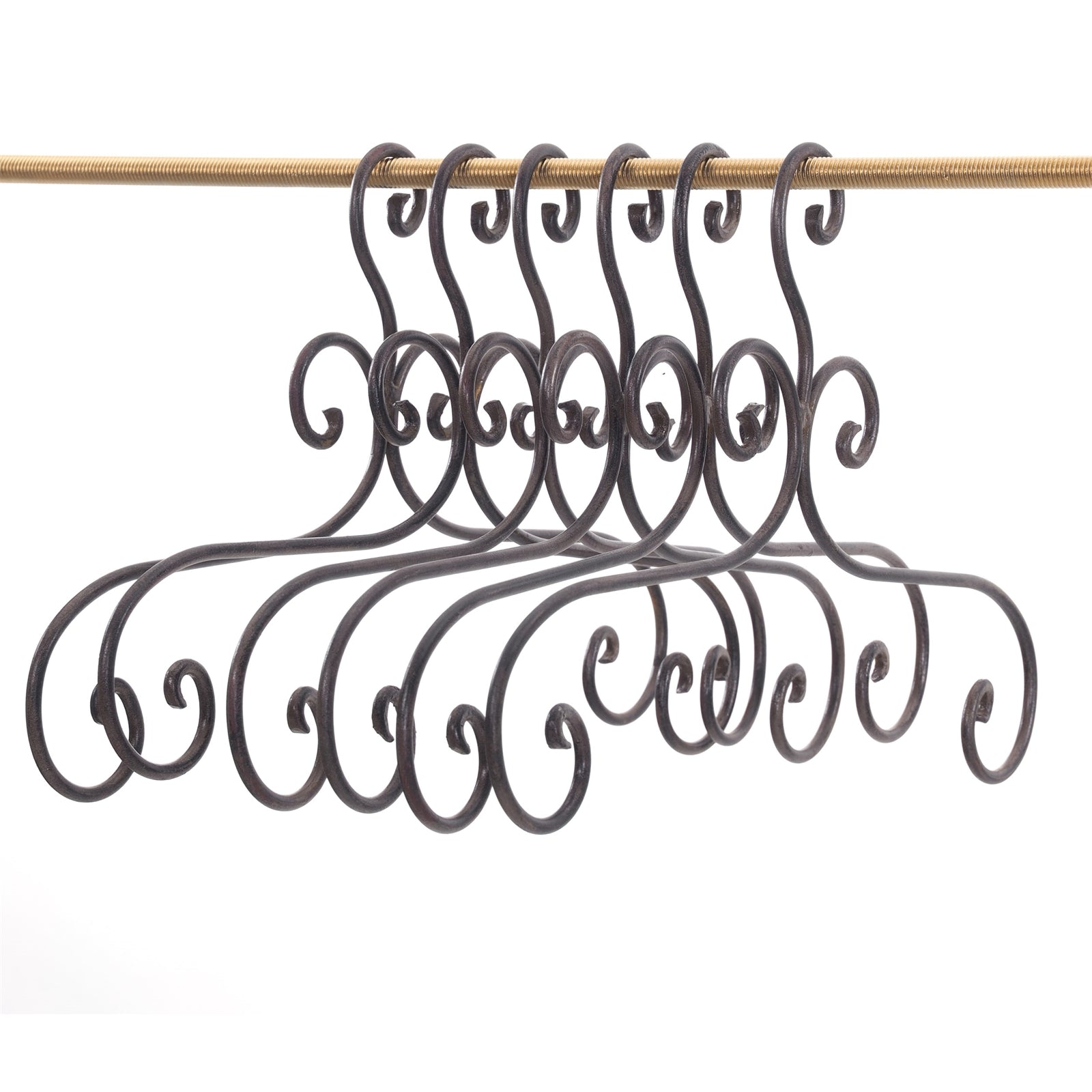 KLEIDERBÜGEL 6 ER SET "AMELIE" | Metall, braun, 41cm | Kleiderhaken