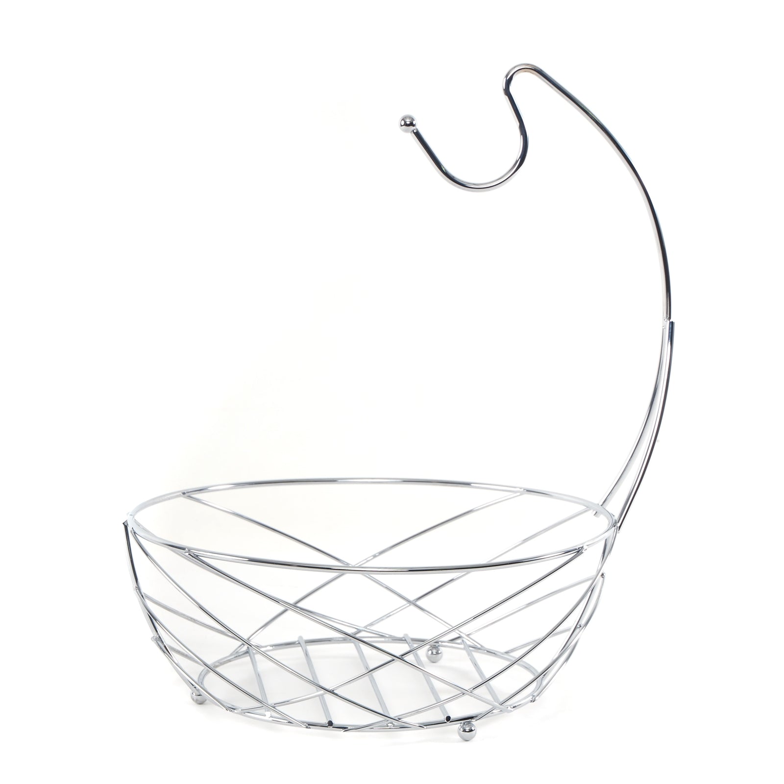 METALL OBSTKORB "FRESH" | Ø 25 cm, mit Bananenhaken | Früchtekorb