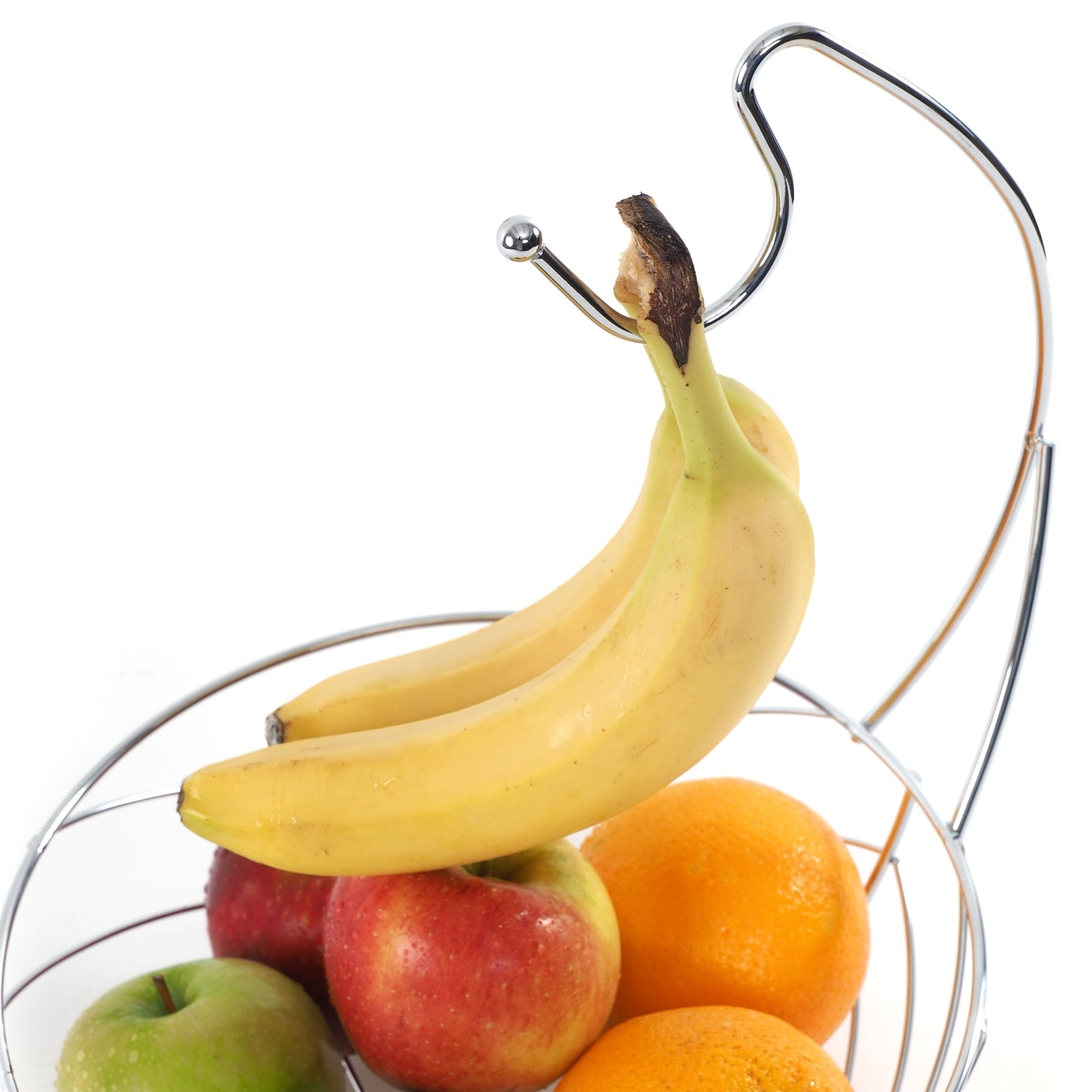 METALL OBSTKORB "FRESH" | Ø 25 cm, mit Bananenhaken | Früchtekorb