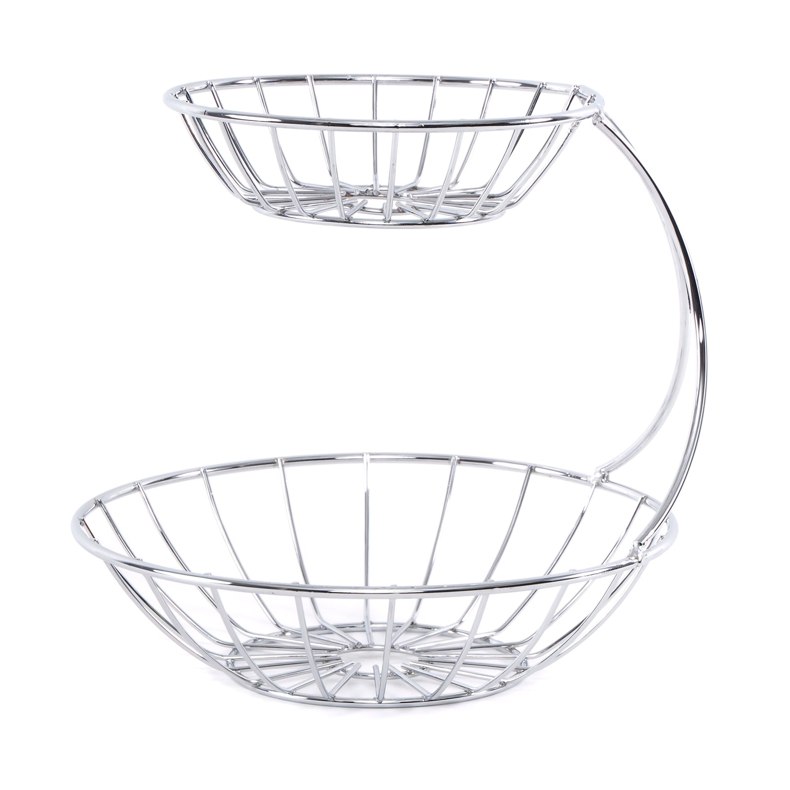 DOPPEL OBSTKORB "STAGE" | Eisen verchromt | Etagere