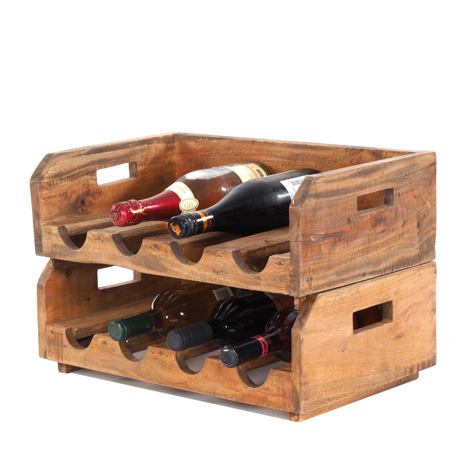 FLASCHENREGAL "BUILDER" | 46x30x15 cm, Altholz | Weinregal