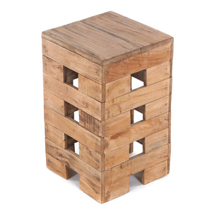 SITZHOCKER "BRICK" | 48x29cm (HxB), Mahagoni | Holzhocker