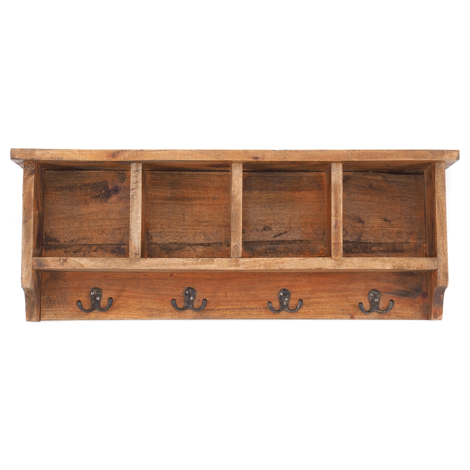 RUSTIKALE WANDGARDEROBE mit Fächern "VINTAGE 70" | 70x27x11cm(BxHxT)