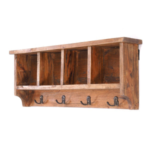 RUSTIKALE WANDGARDEROBE mit Fächern "VINTAGE 70" | 70x27x11cm(BxHxT)